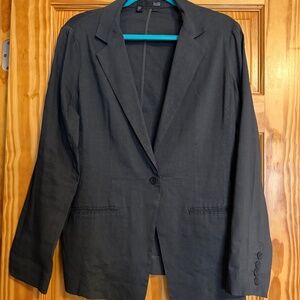 Eileen Fisher Linen Blend gray blazer, Size 12 / sized like M/L